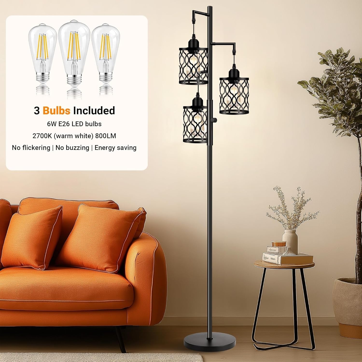 Dimmable Industrial Farmhouse Floorstanding Lamp 68 Inch-2