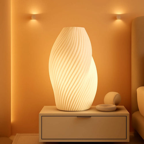 11.9 Inches Translucent Ceramic Table Lamp Dimmable-0