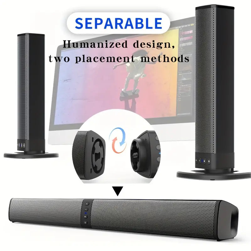 NNETM 20W 3D Home Theater Stereo Surround Wireless Speaker - Black
