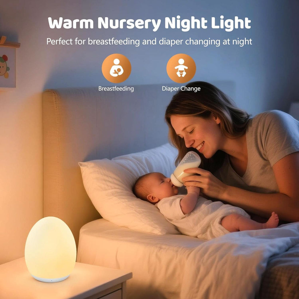 Rechar geable Night Light Nursery Egg Lamp Colorful-3