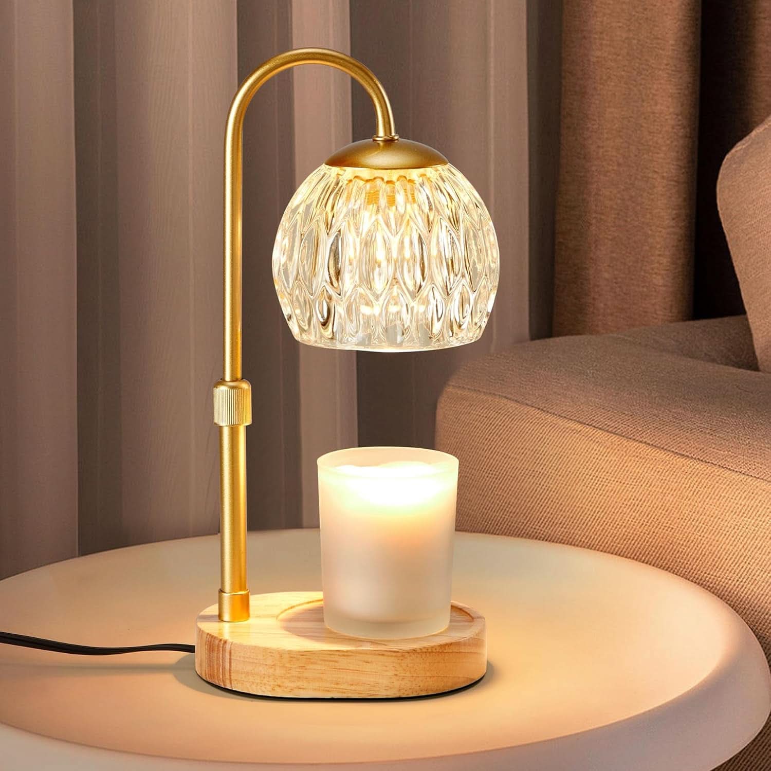 Goldtone Candle Warmer Lamp With Programmable Timer-0