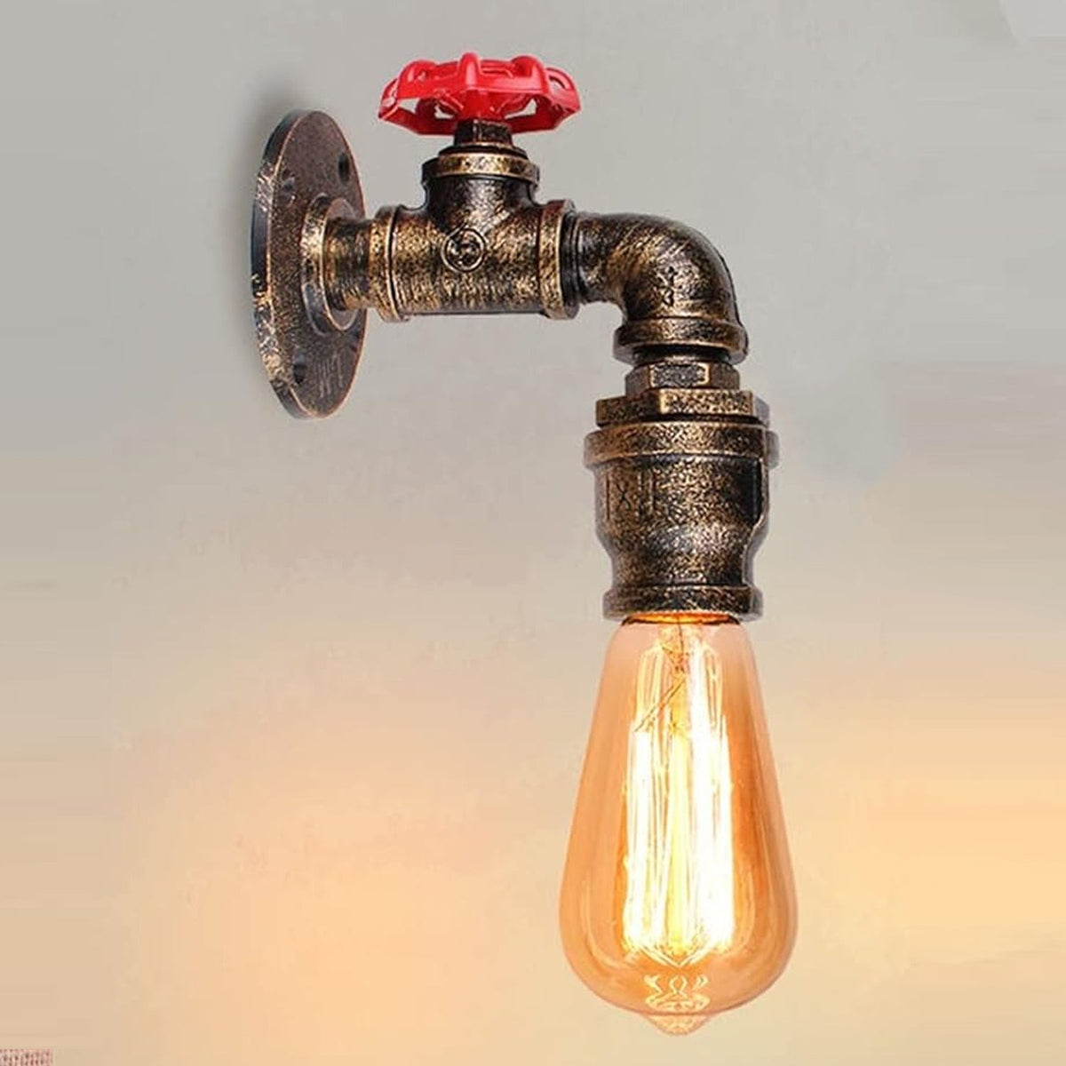 Rustic Red Industrial Water Pipe Wall Light E27~2885-0