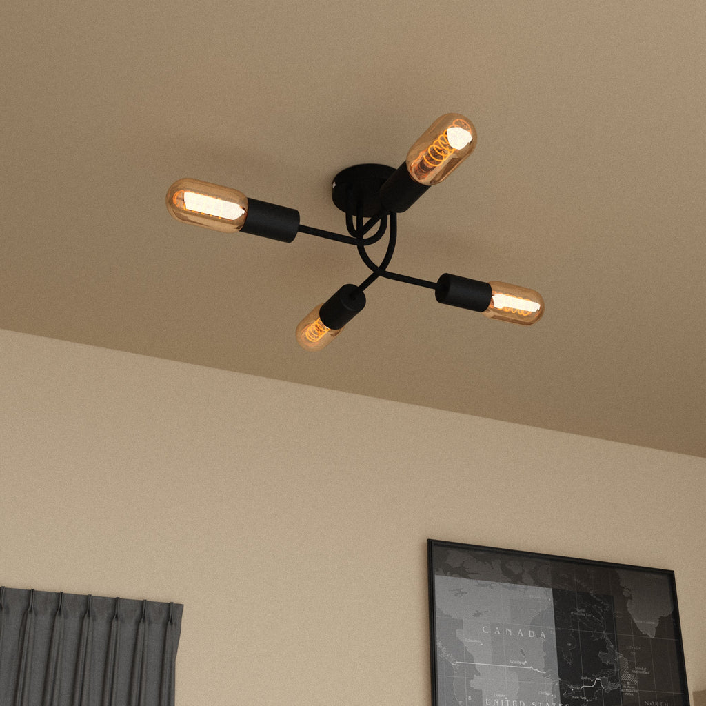 Modern Black Ceiling 4-Way Adjustable LED Light for Home décor~5875-4