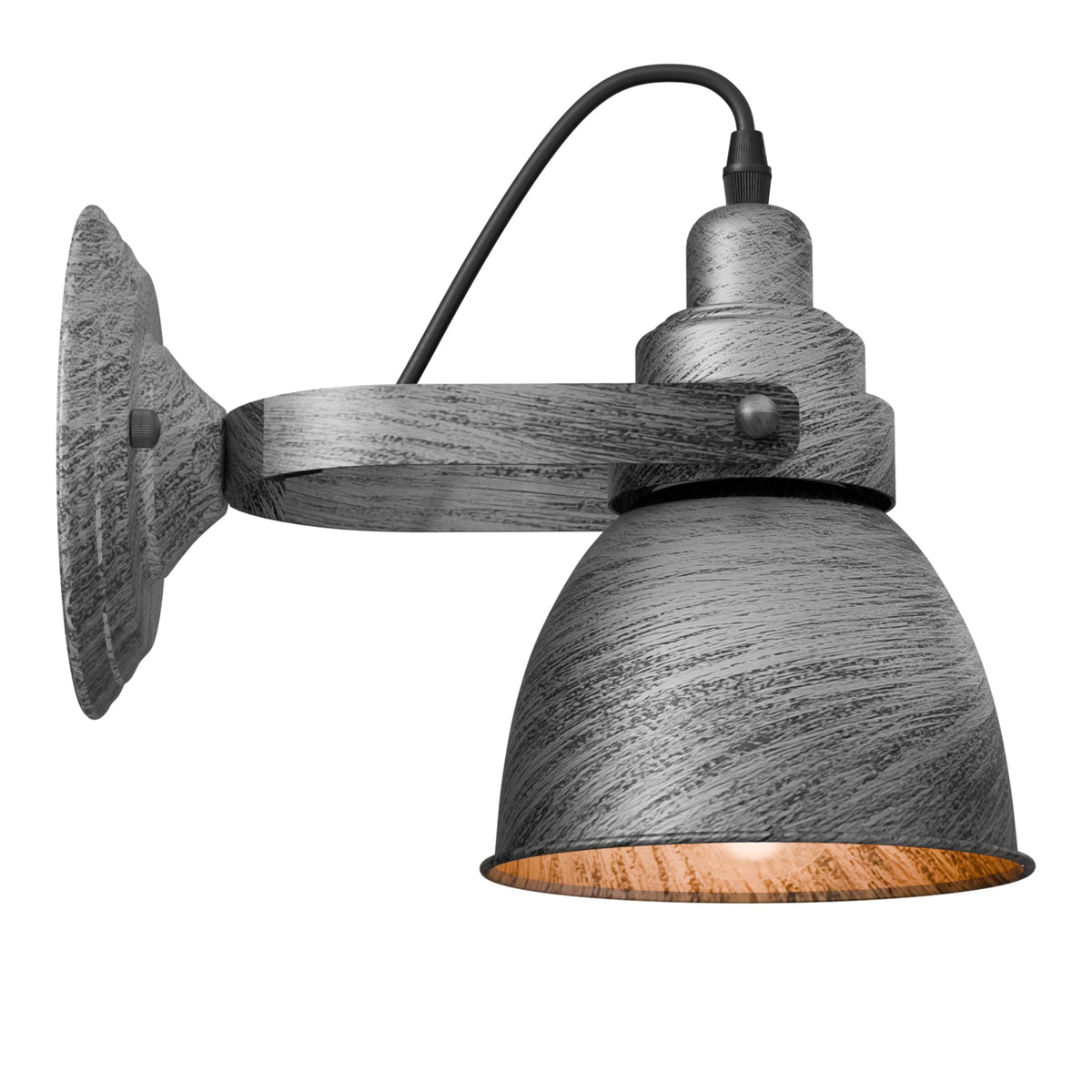 Industrial Wood Effect Bell Wall Light E27 ~5526-8