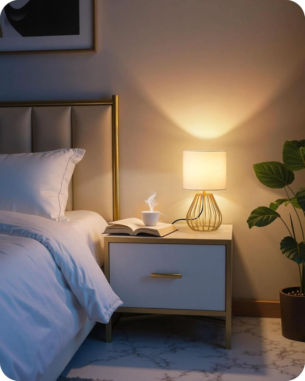 Aureate Table Lamp Featuring Luxurious Linen Shade-2