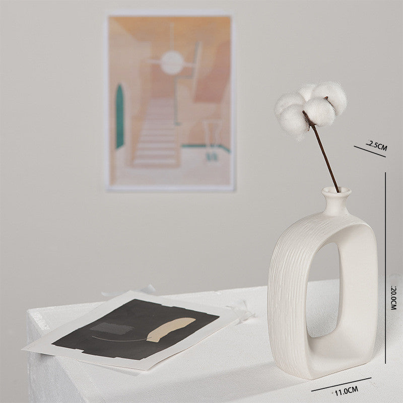 TerraWhiteFloral — Decorative Vase