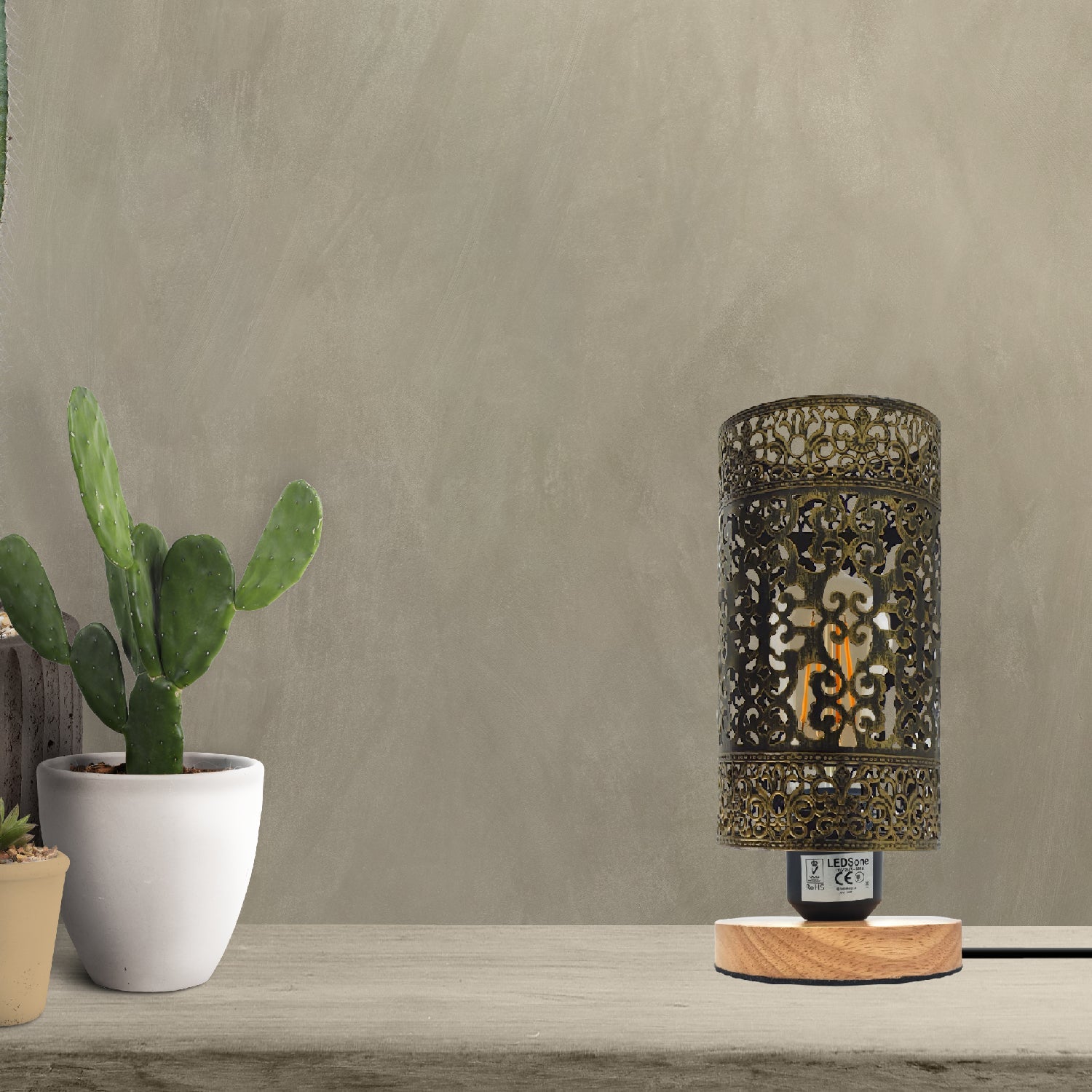 Wooden Base Bedside Table Lamp E27~5357-0