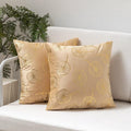 Gold Colour Star Pattern Velvet Cushion Cover 18x18'' (45x45 cm) - Set of 1 Decorative Pillowcase-0