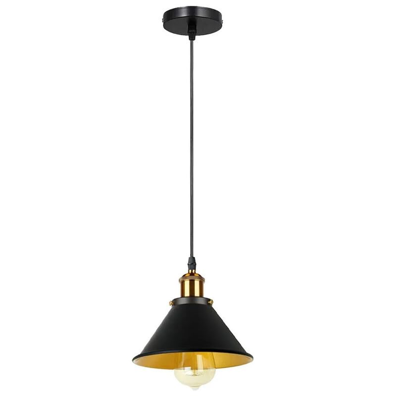 Black Metal Single Pendant Light ~6714-6