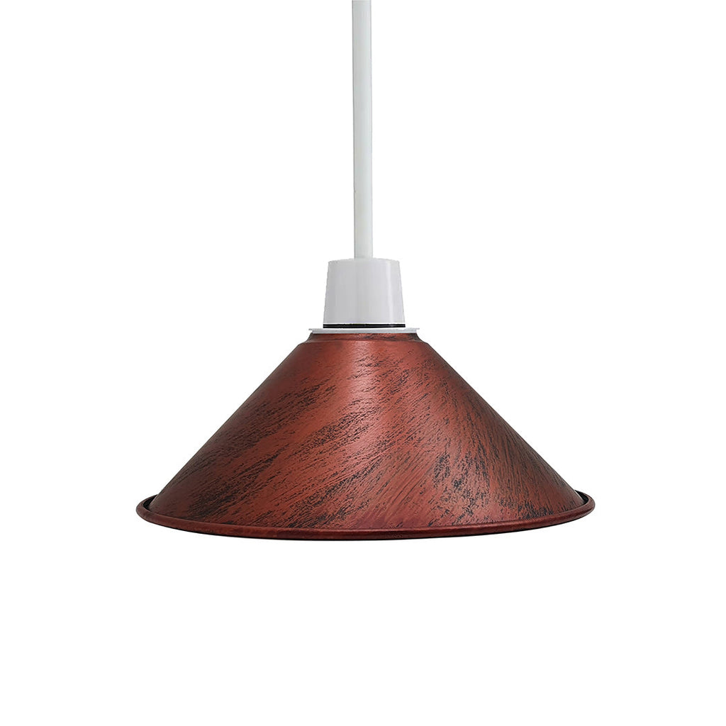 Modern Rustic Red Colour Metal Easy Fit Cone Shape Lampshade~1095-2