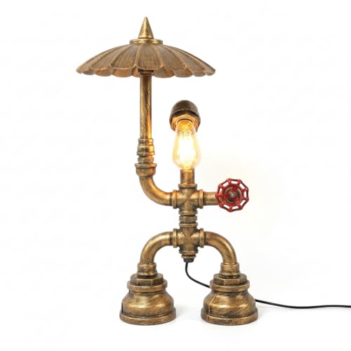 Steampunk Industrial Pipe Table Lamp E27 Metal Vintage Desk Light ~6556-6