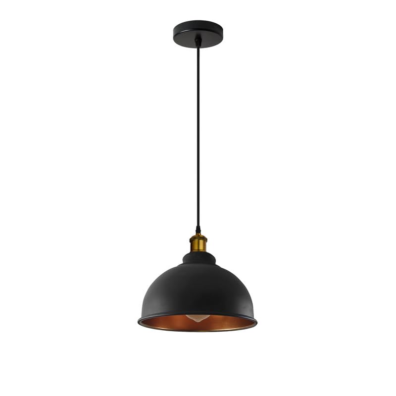 Black Metal Single Pendant Light ~6714-8