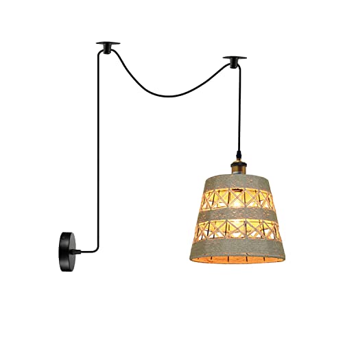 Bamboo Hemp Ceiling Pendant Light Fixture~6440-9