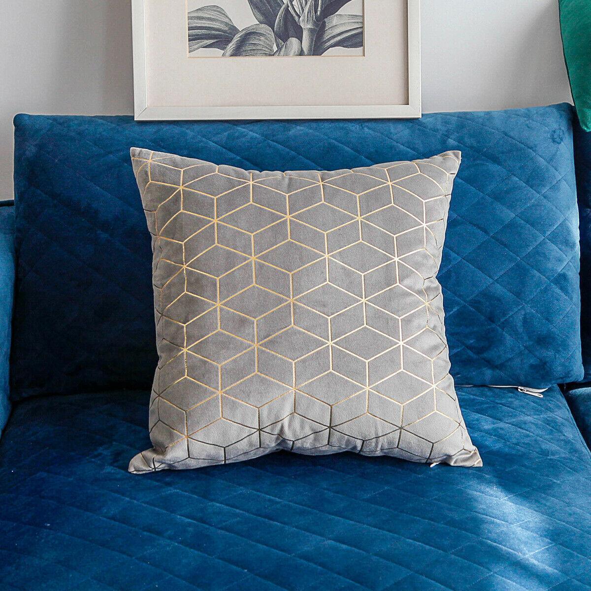 Gold Printing Pattern Velvet Cushion Covers-6