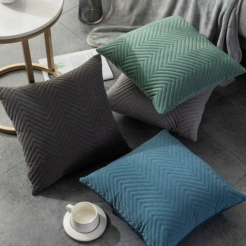 Herringbone Velvet Cushion Covers 18 X 18"-3