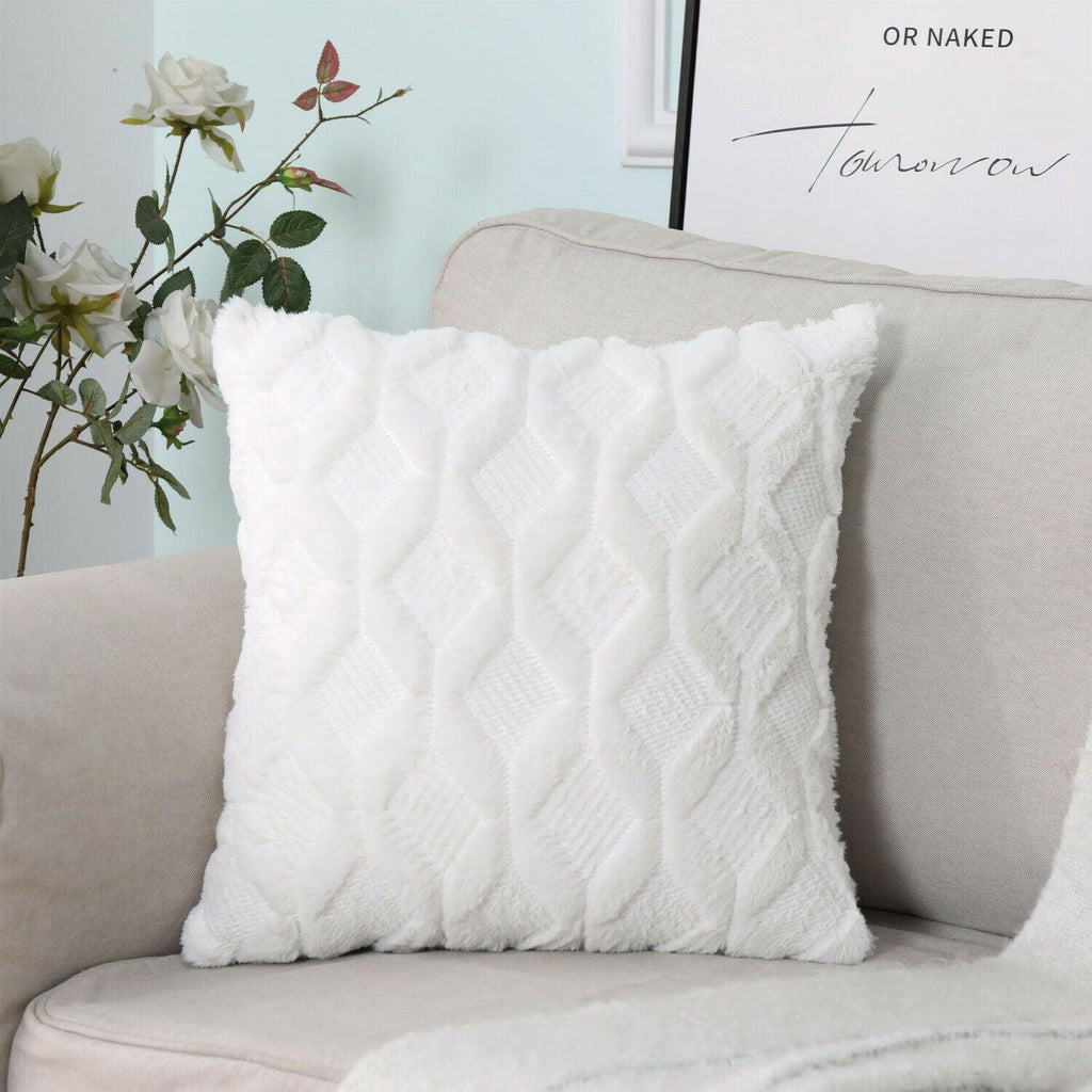 Super Soft Fluffy Plush Cushion Cover 18x18"-4