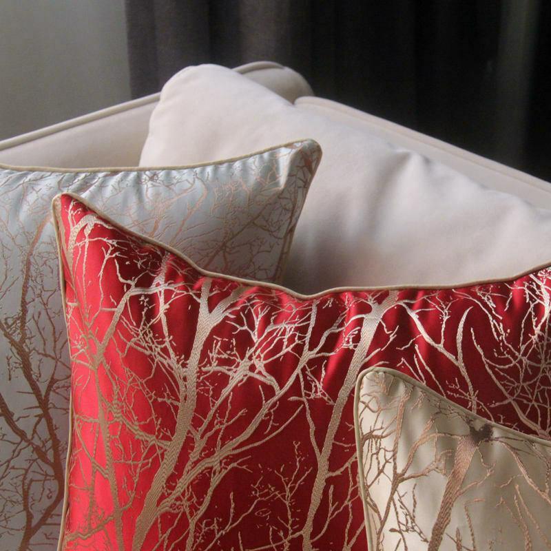 Branch  Pattern Jacquard Silk Soft Cushion Cover for Home Hotel-3