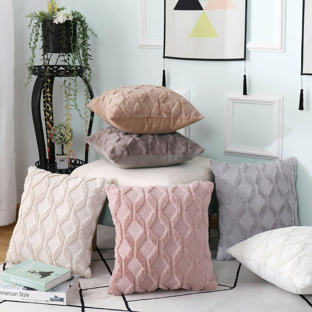 Super Soft Fluffy Plush Cushion Cover 18x18"-1