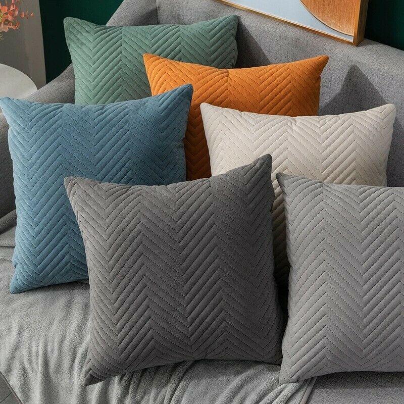 Herringbone Velvet Cushion Covers 18 X 18"