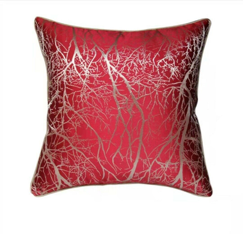Branch  Pattern Jacquard Silk Soft Cushion Cover for Home Hotel-5