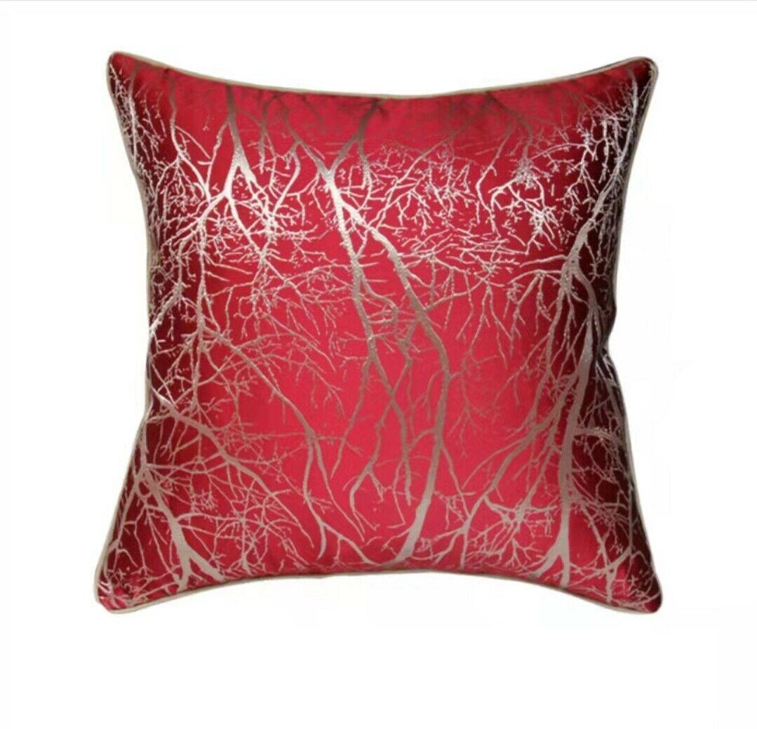 Branch  Pattern Jacquard Silk Soft Cushion Cover for Home Hotel-5