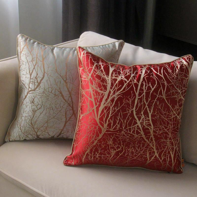 Branch  Pattern Jacquard Silk Soft Cushion Cover for Home Hotel-0