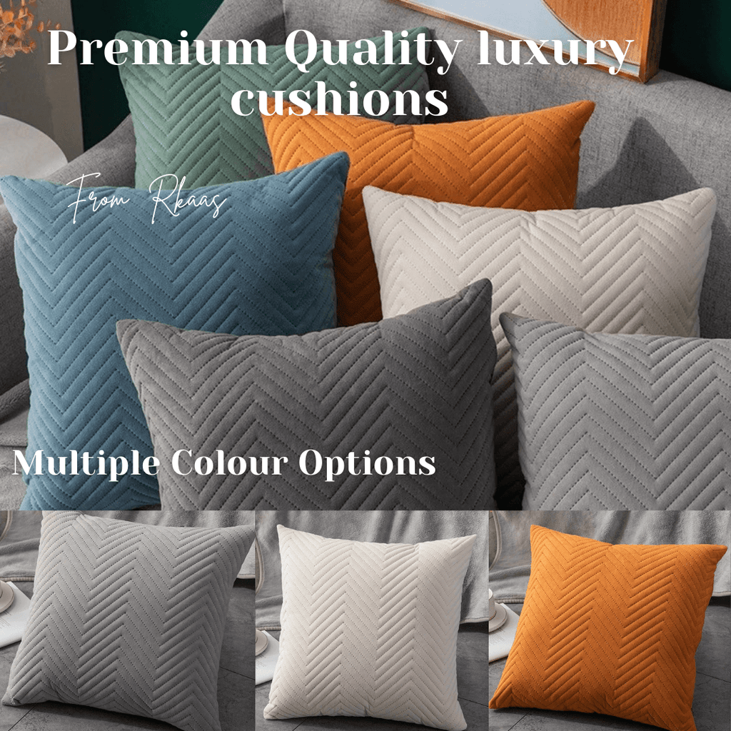 Herringbone Velvet Cushion Covers 18 X 18"-0