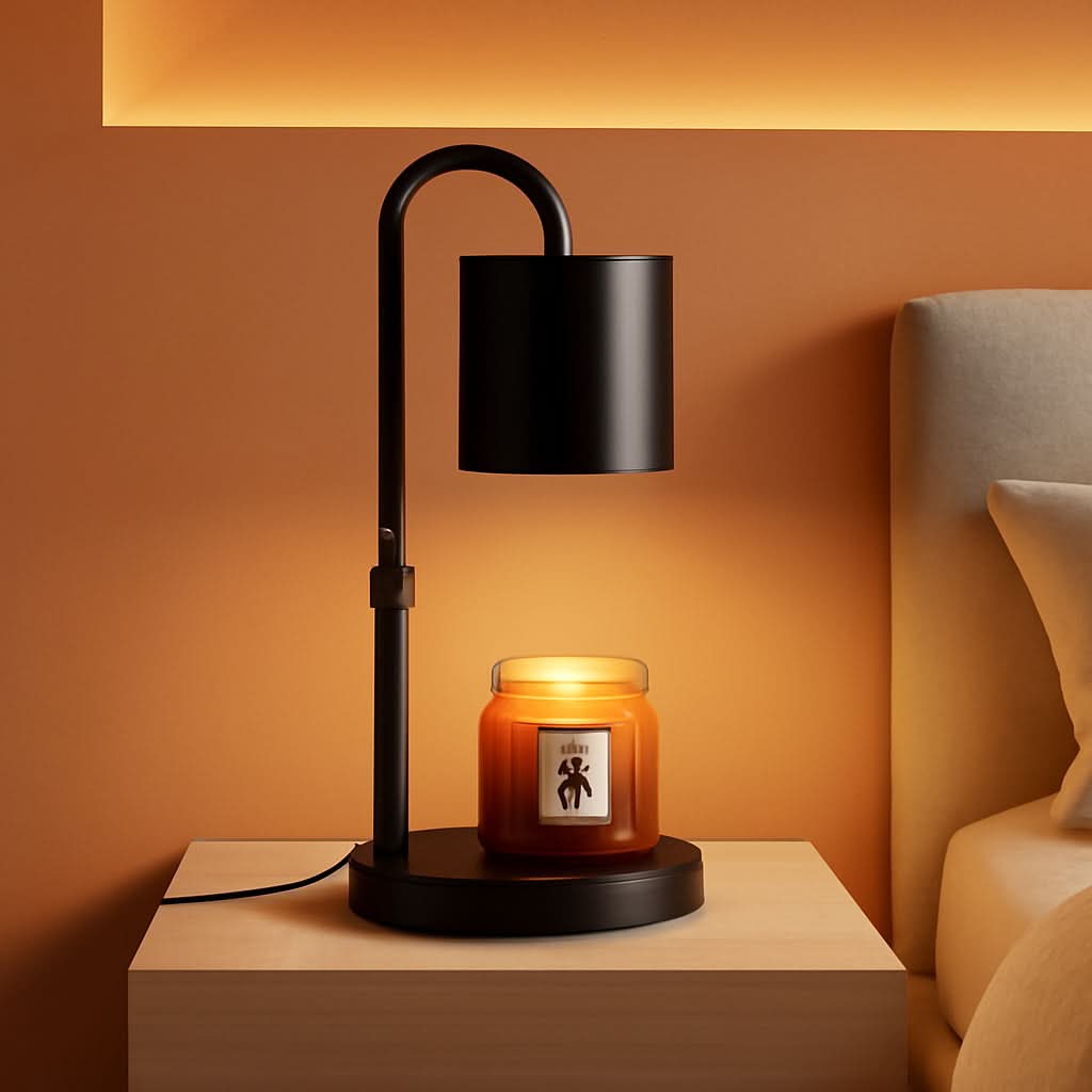 Dimmable Candle Warmer Lamp With Timer Control Black-0