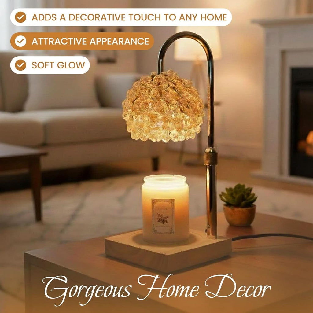 FullyAdjustable Crystal Candle Warmer Lamp With Timer-2