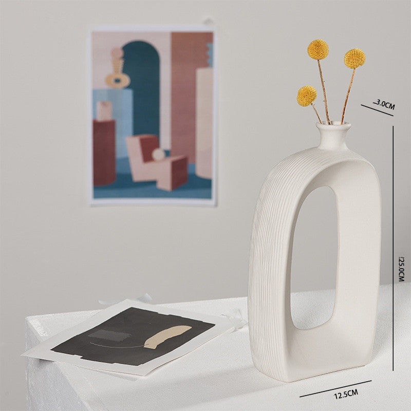 TerraWhiteFloral — Decorative Vase
