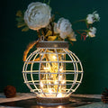 Metal Cage LED Lantern Battery Powered 7.3" Tall White-0