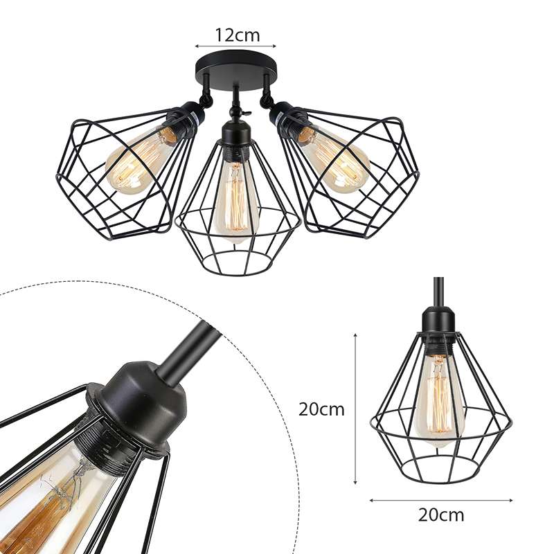 3-way Black Contemporary Ceiling Lights~4988-1