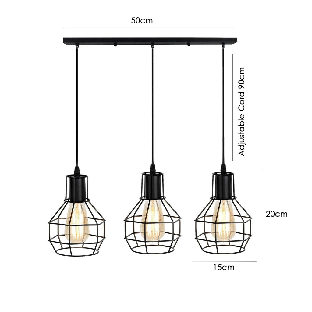 Industrial Retro 3-Way Ceiling Pendant Lamp~5805-1