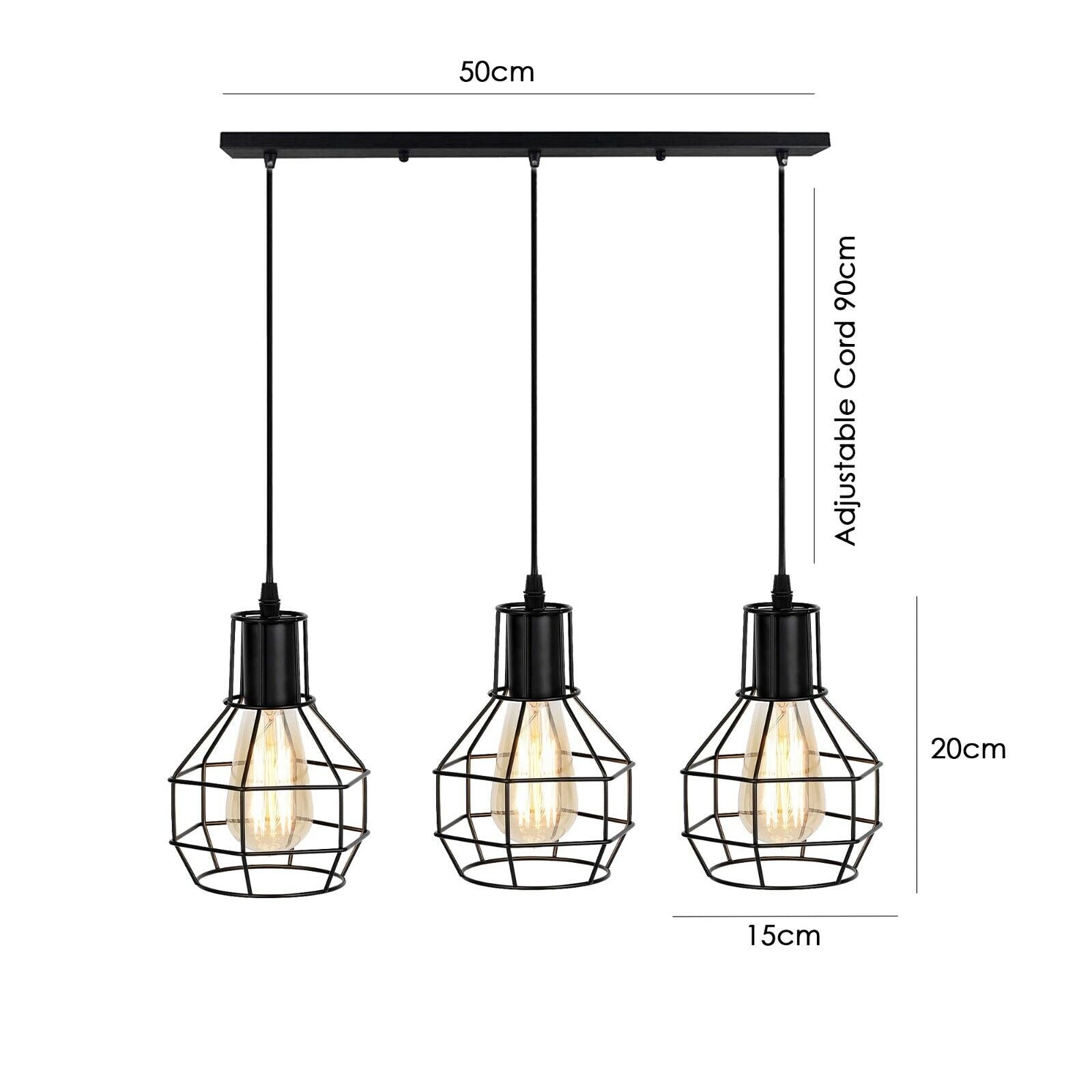 Industrial Retro 3-Way Ceiling Pendant Lamp~5805-1