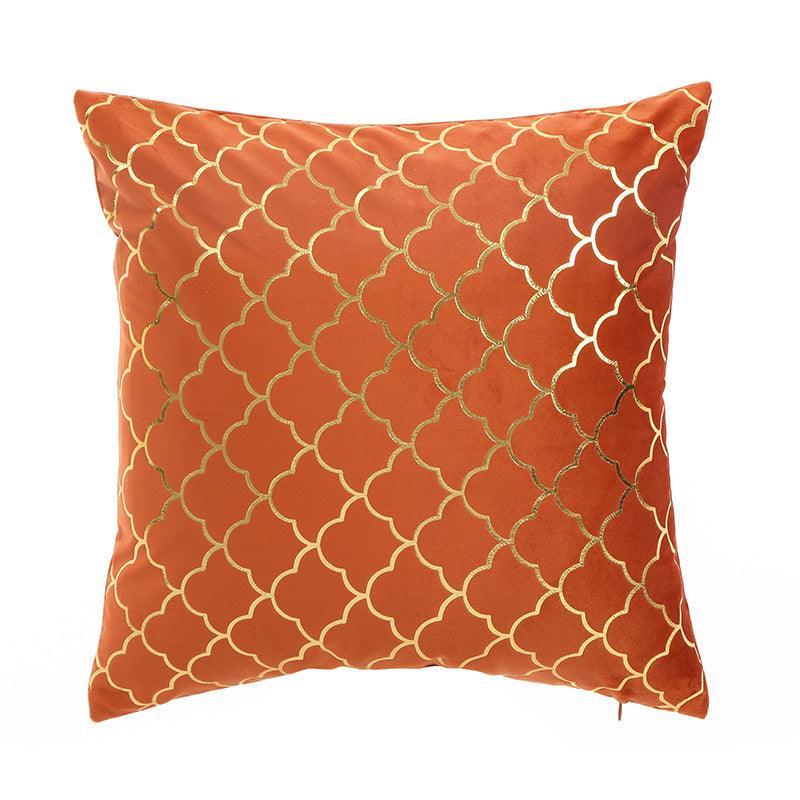 Gold Scale Pattern Velvet Cushion Covers 45 x 45 cm-3