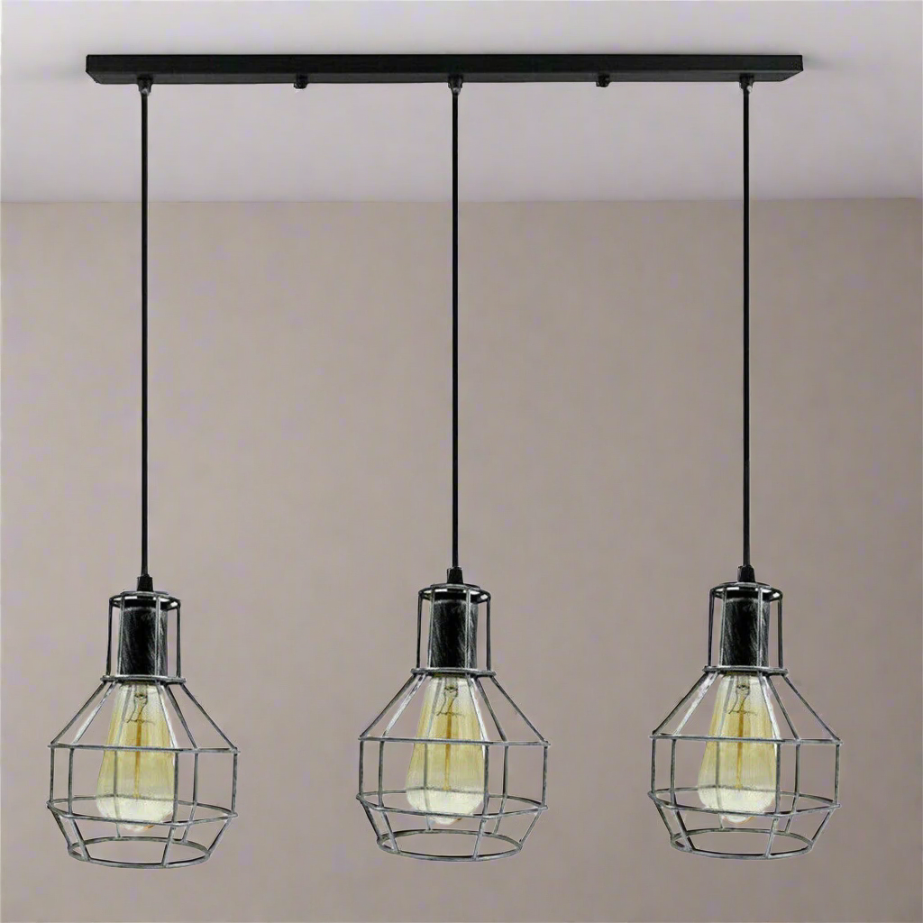 Industrial Retro 3-Way Ceiling Pendant Lamp~5805-0