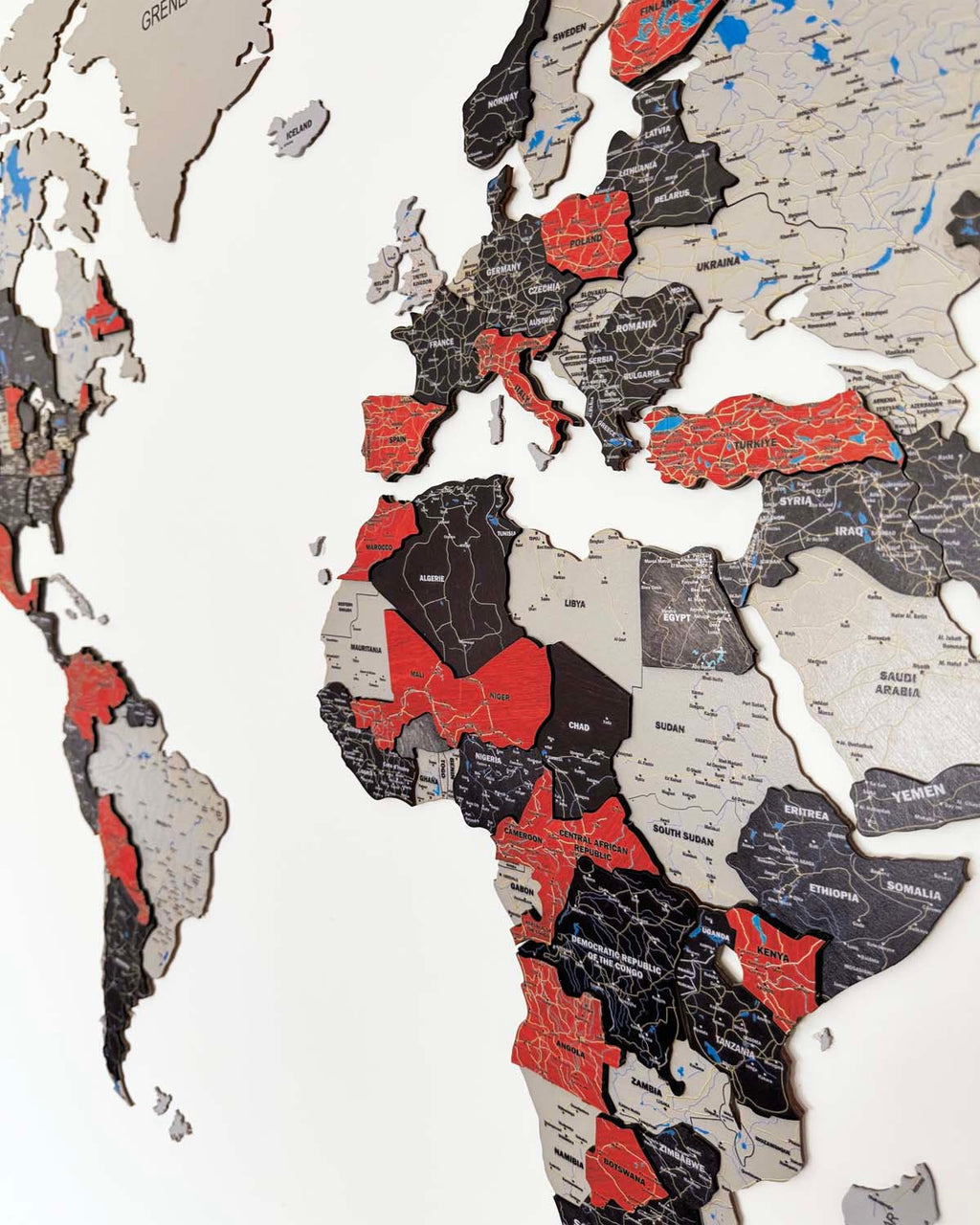 Premium 3d wood world map | RUBY Birdywing®-4