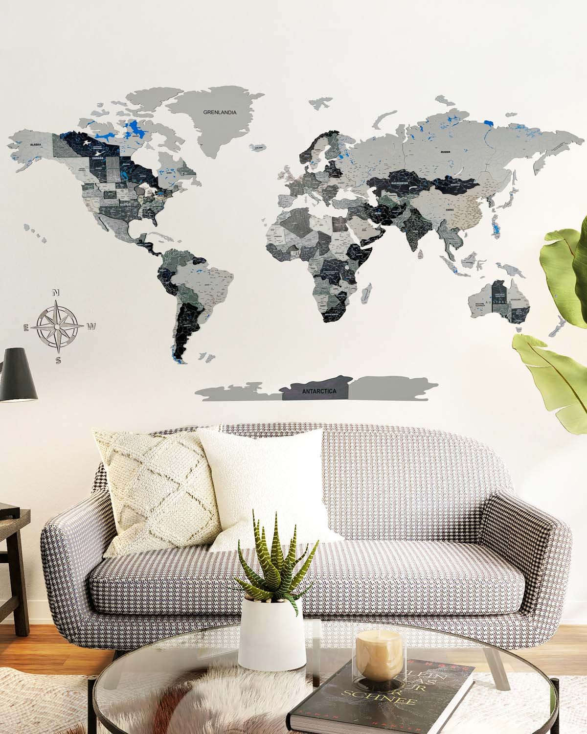 Premium 3d world map made of wood | SHADOW Birdywing®-0