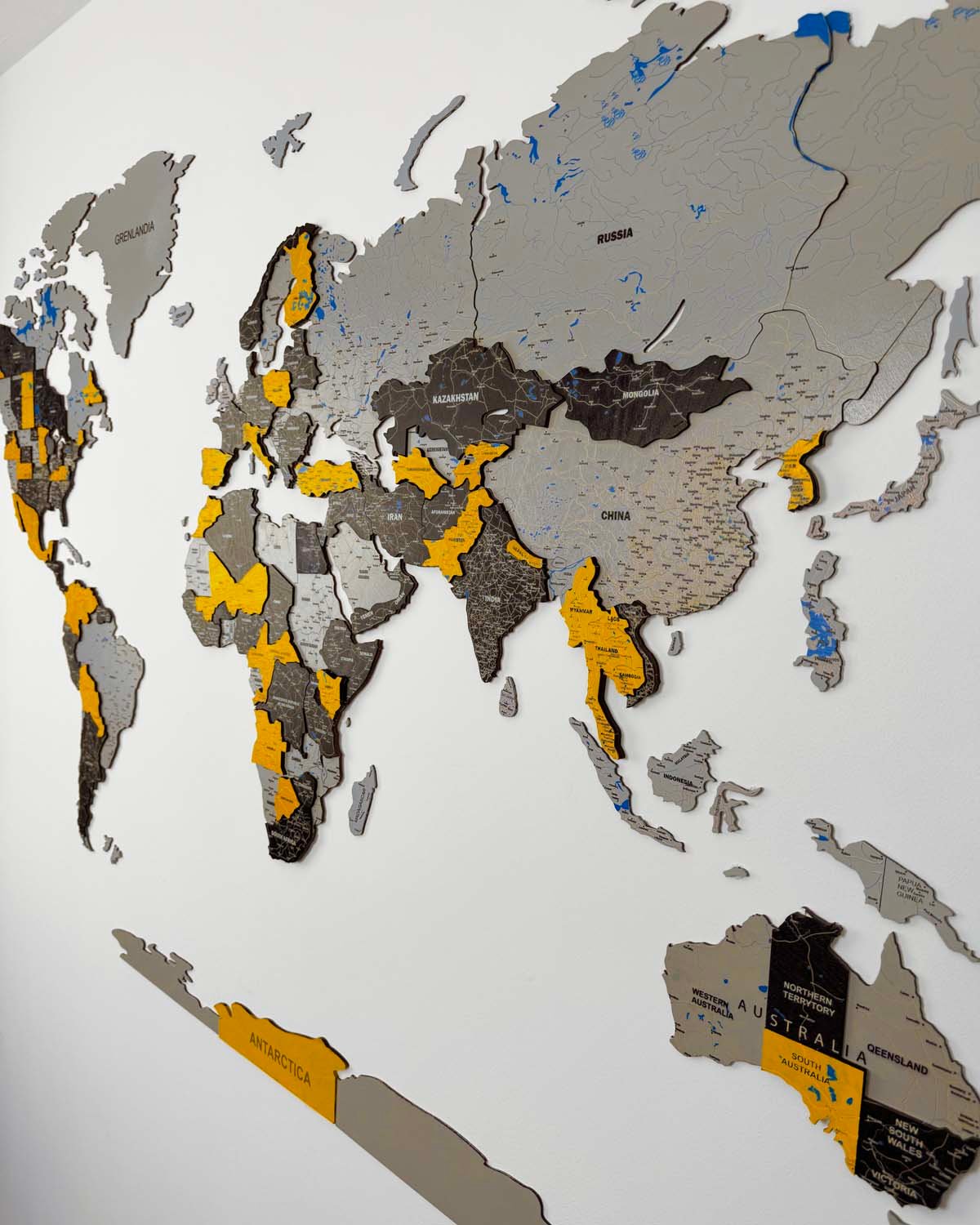 Premium 3d wood world map | SUNSHINE Birdywing®-2