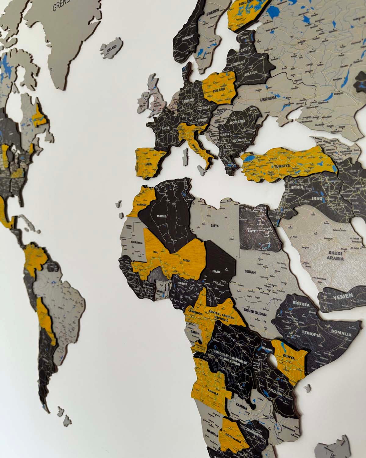 Premium 3d wood world map | SUNSHINE Birdywing®-4