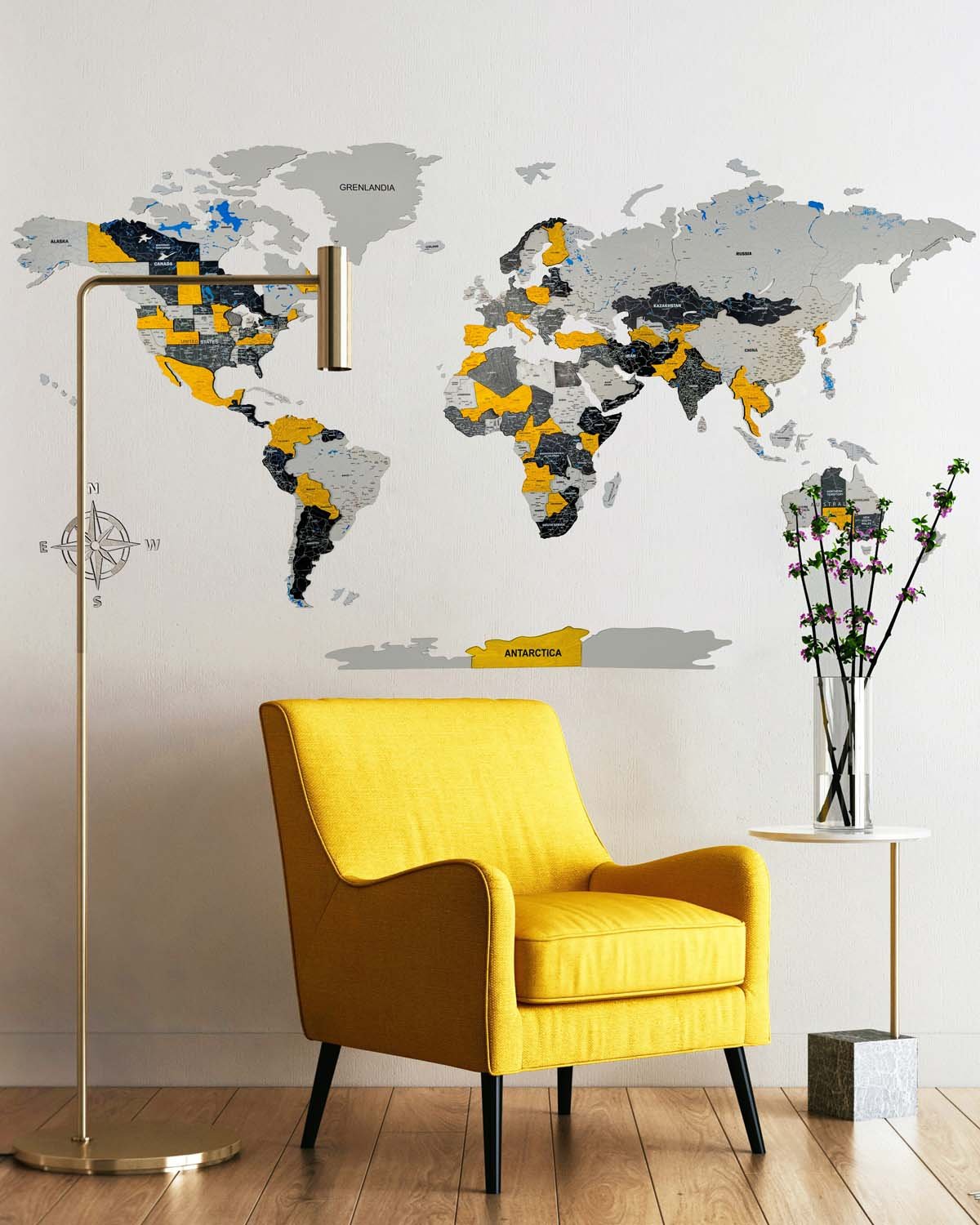 Premium 3d wood world map | SUNSHINE Birdywing®-0