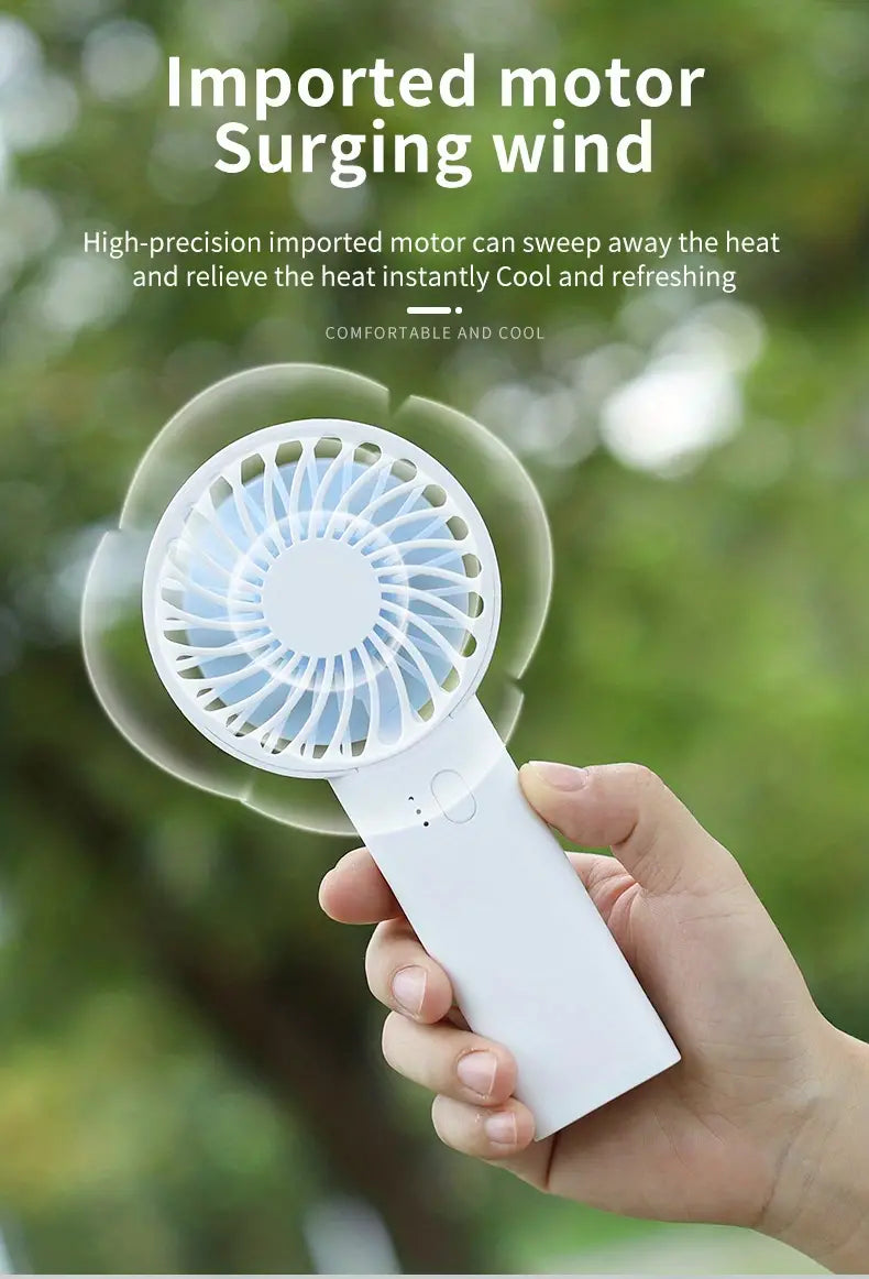 1PC Portable USB Neck Fan - Handheld & Desktop Use