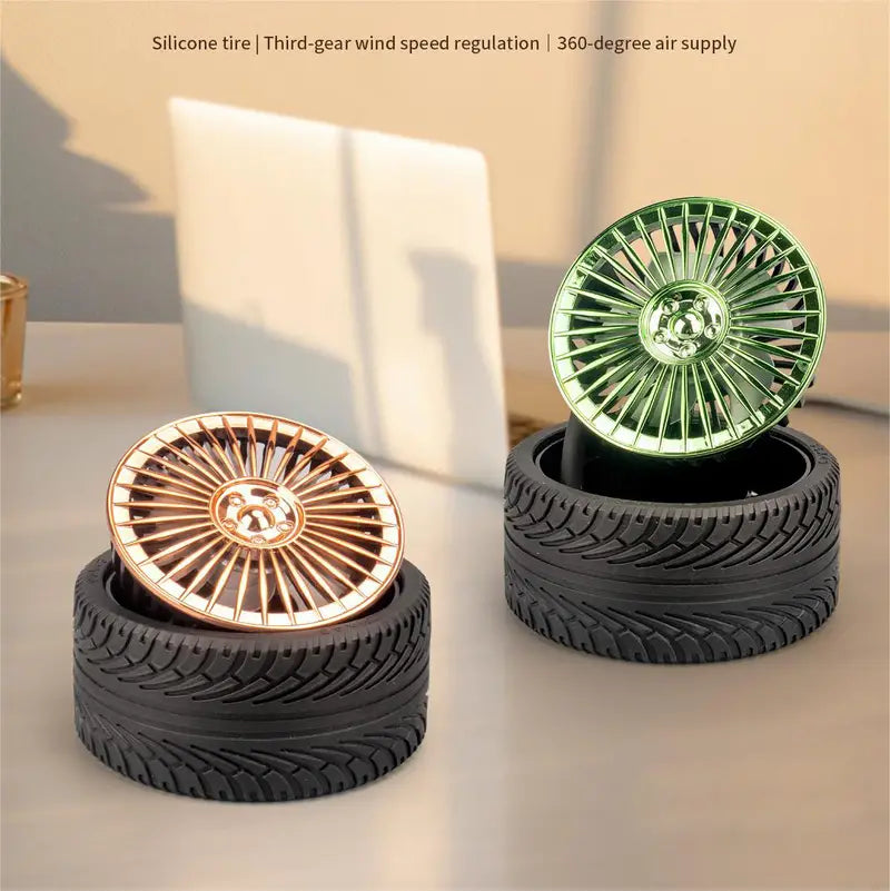 Portable USB Charging Tire Fan for Office and Travel