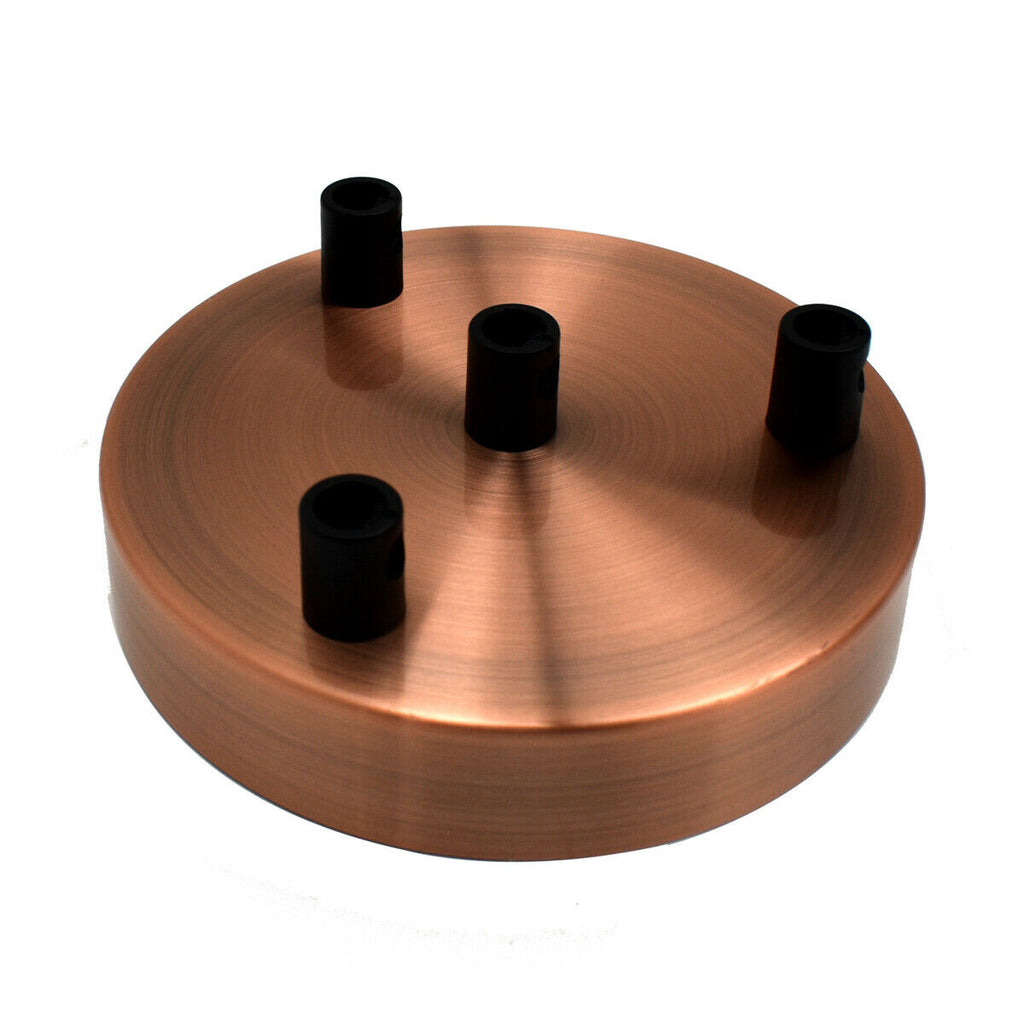 4 Outlet Copper Metal Ceiling Rose 120mm Side Fitting Plate~2880-0