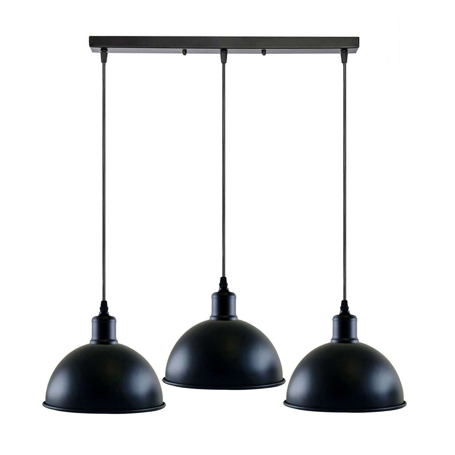 3 Light Pendant - Black Industrial Hanging Lamp ~1242-5