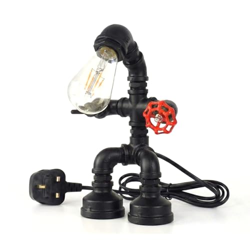 Steampunk Industrial Pipe Table Lamp E27 Metal Vintage Desk Light ~6556-7
