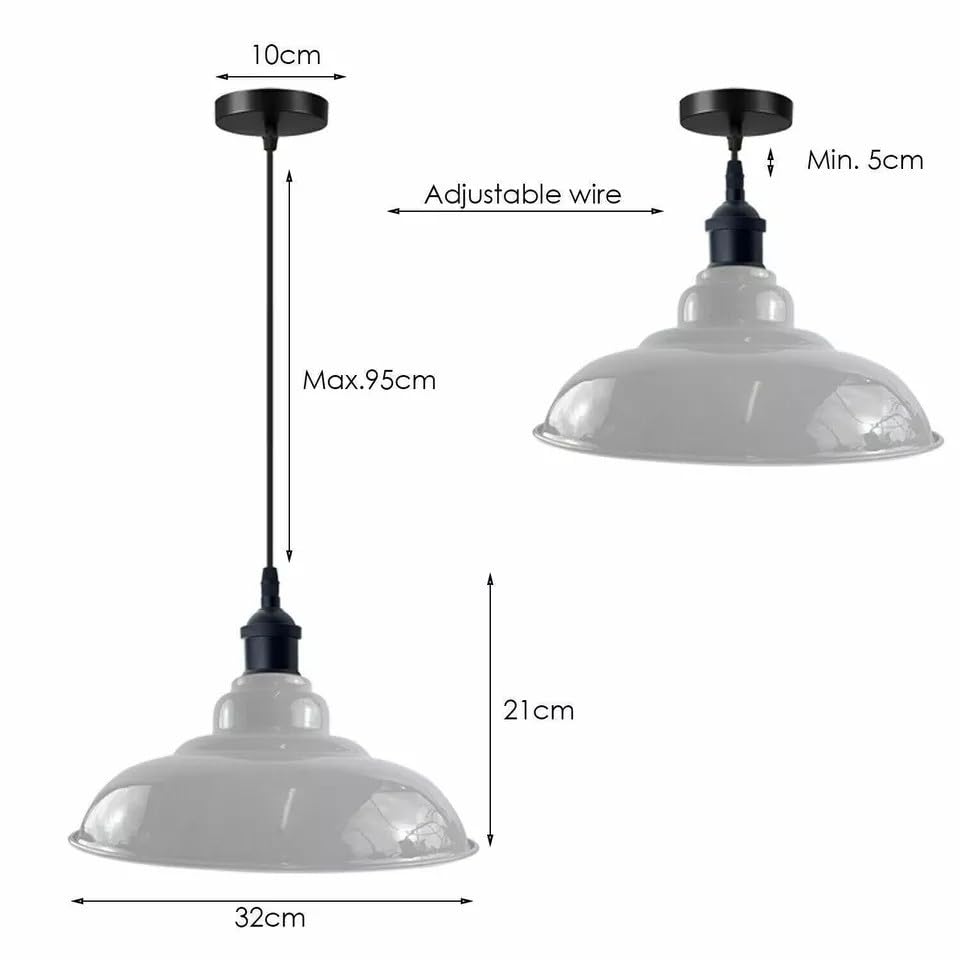 3-Pack Industrial Pendant Lights Curvy Ceiling Lamp ~6616-1