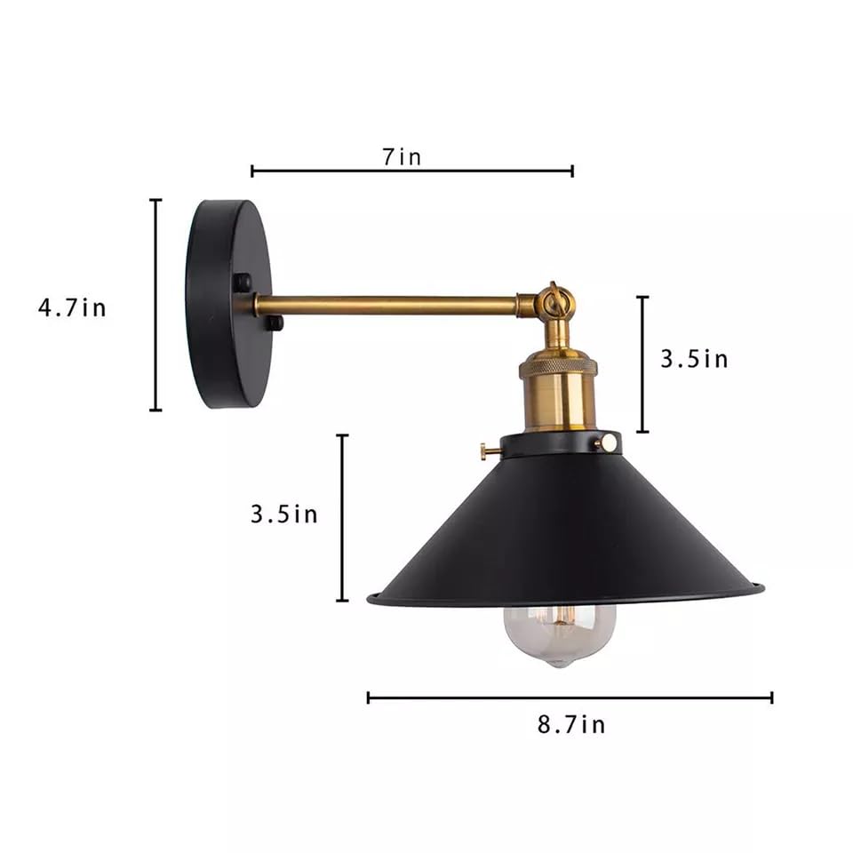 2 x Industrial Metal Wall Lights Indoor ~6192-2