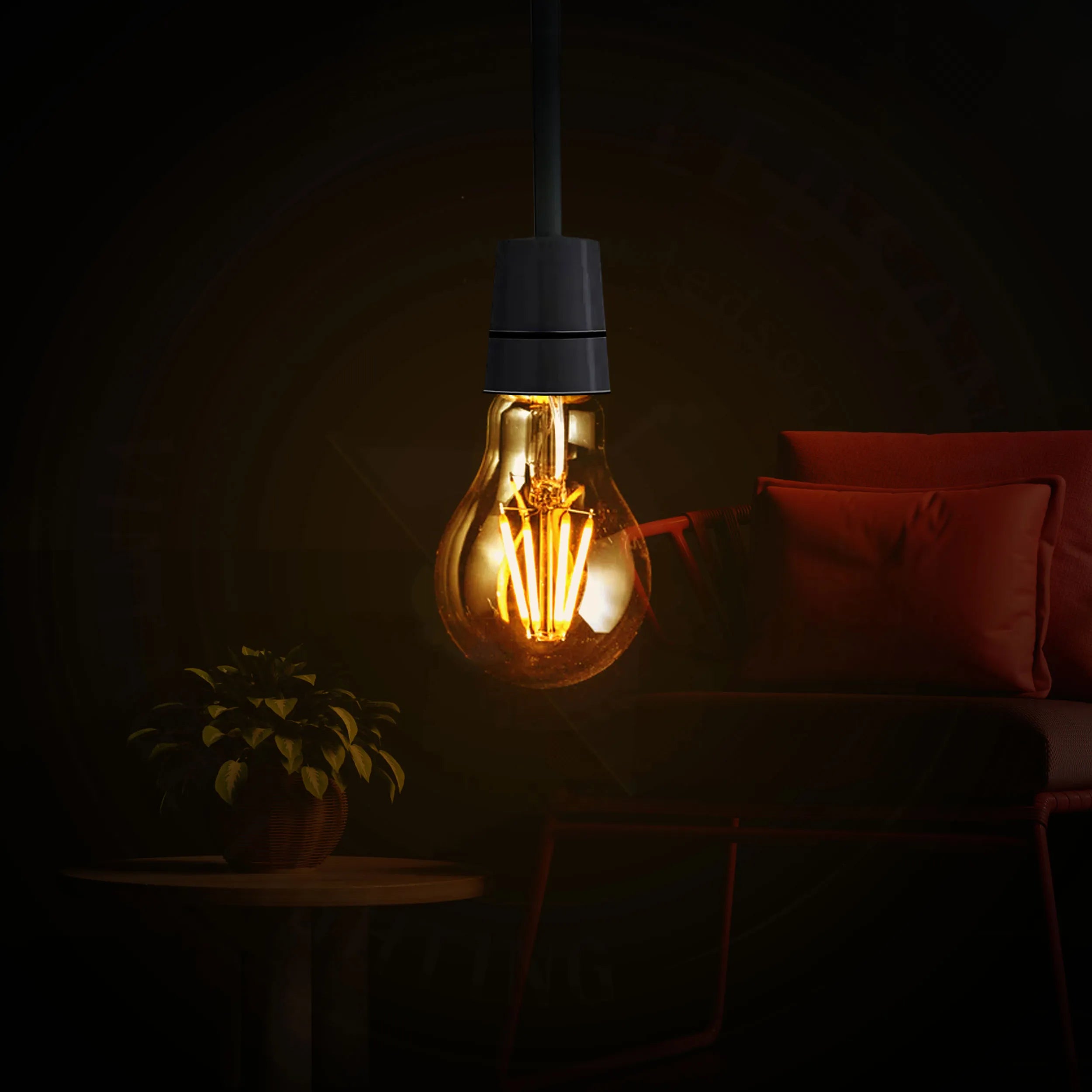 Dimmable led light filament Amber Warm white bulb_E27 A60 8W~4419-0