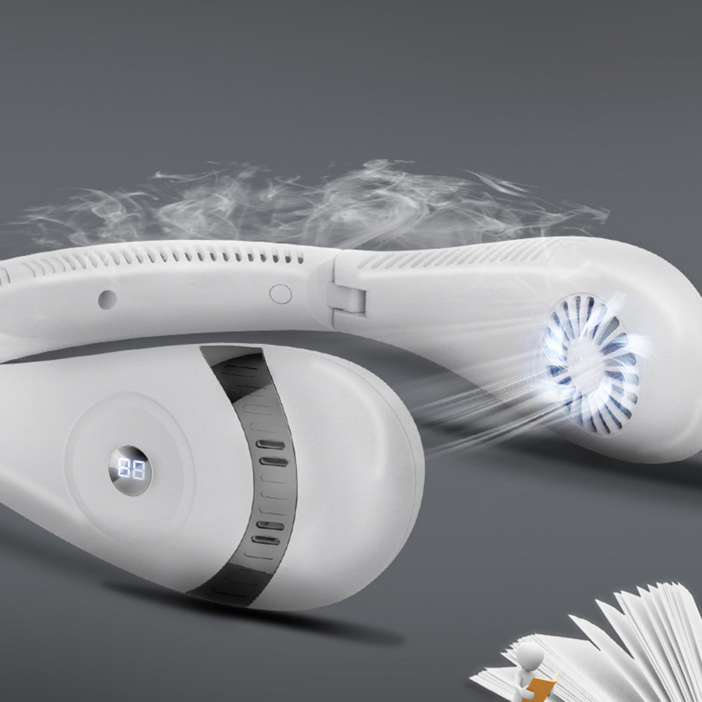 Portable Hanging Neck Fan with Digital Display
